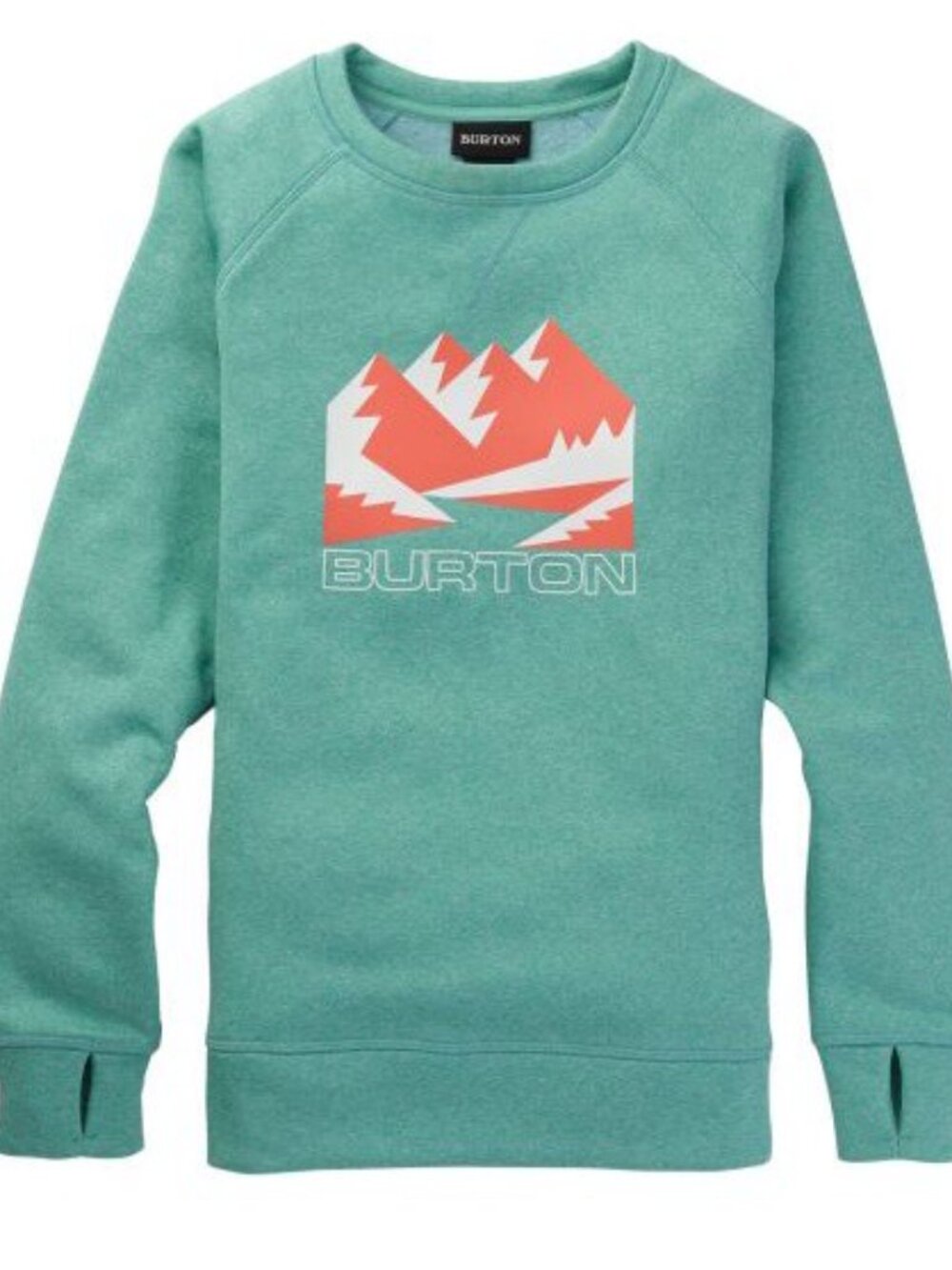Burton Oak Crewneck Fleece Sweatshirt XL Teal Green Mountain Graphic